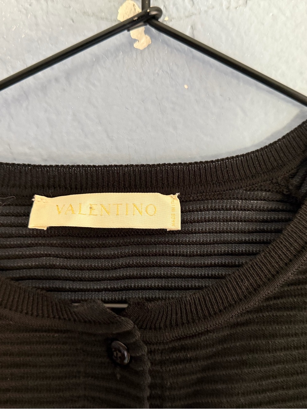 Archival VALENTINO Sheer Ribbed Mesh Cardigan - Made in Italy - Size M - Picture 8 of 8